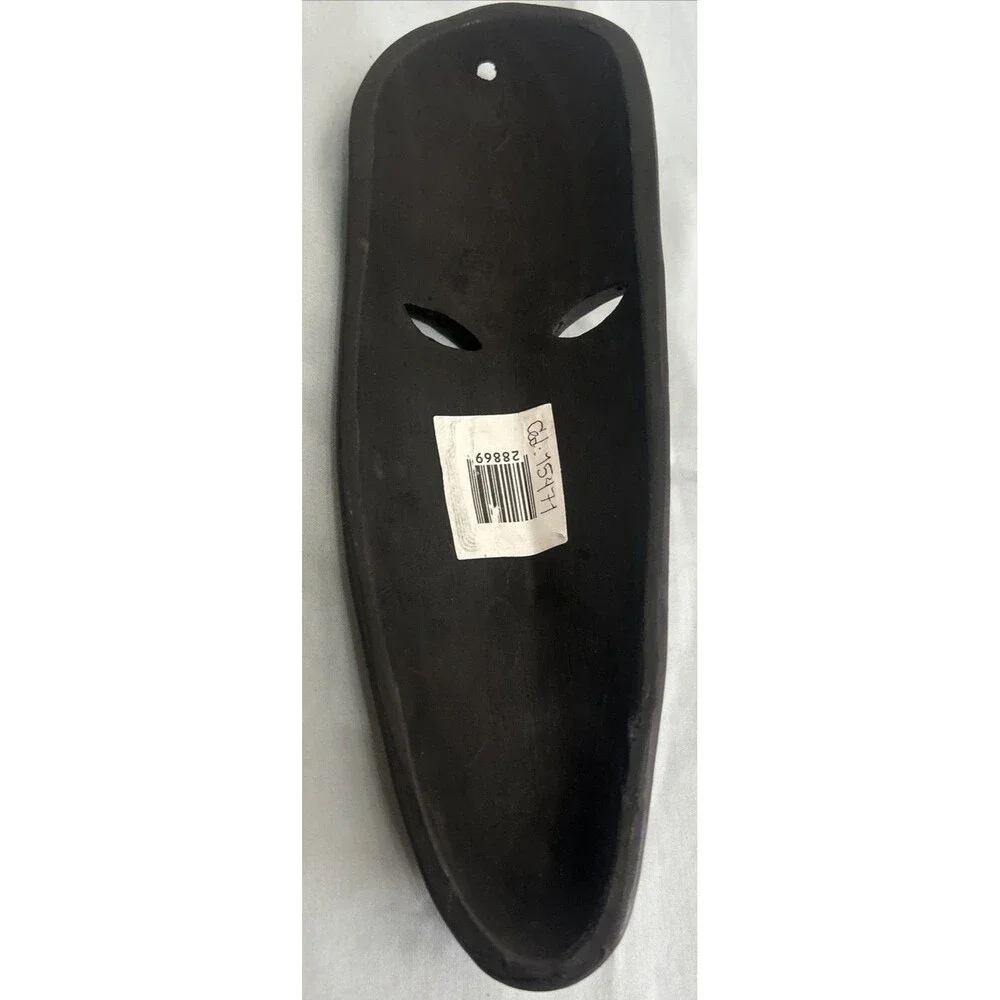 Vintage Doña Rosa Oaxaca Barro Negro Black Clay Mask Signed Mexican Pottery